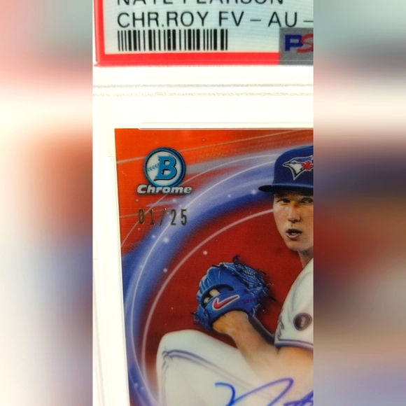 2021 Bowman Chrome Nate Pearson RC Auto Orange Refractor 1/25 # ROYF-NP - PSA 10 - Picture 2 of 3